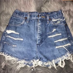 SOLD! Vintage Wrangler Distressed Denim Shorts